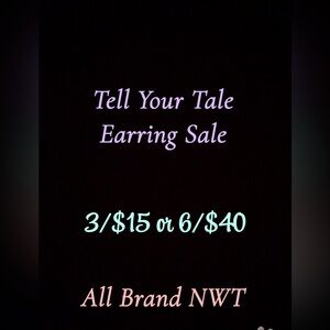 Tell Your Tale Earrings Sale!!
